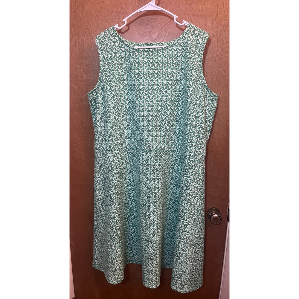 Talbots Ponte Knit Sleeveless Fit & Flare Sunglass Novelty Print Dress 2X Zip